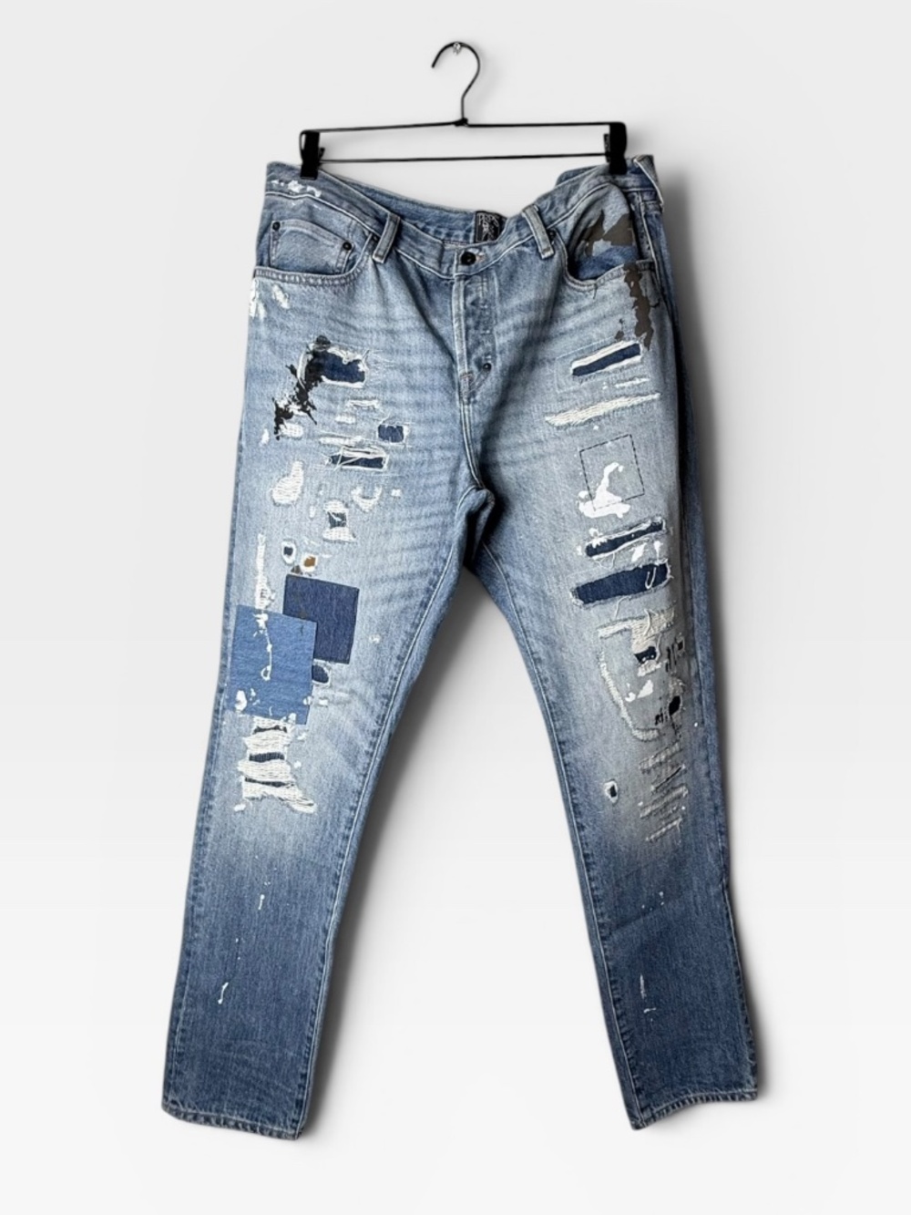 PRPS Distressed Paint Splatter Denim Jeans Size 36‎ Straight Leg Cotton Pant (S)